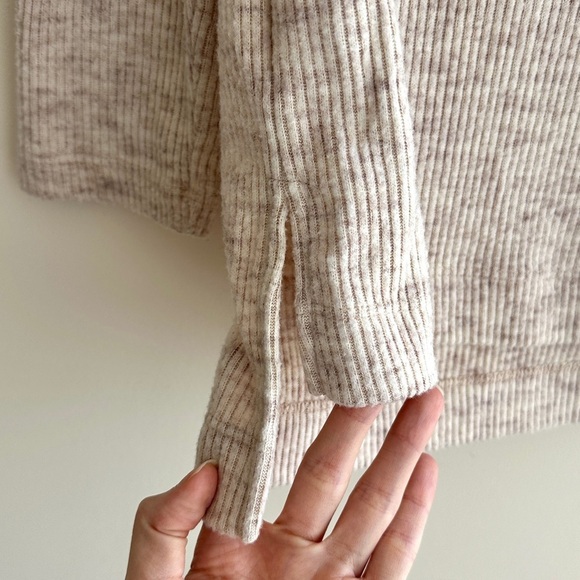 DOLAN Mockneck Long Sleeve Sweater with Keyhole Neckline, Tan, Size XS - Picture 8 of 16